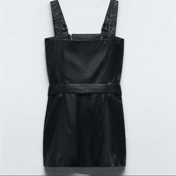 NWT Genuine Leather Zara Biker Dress - Picture 9 of 13